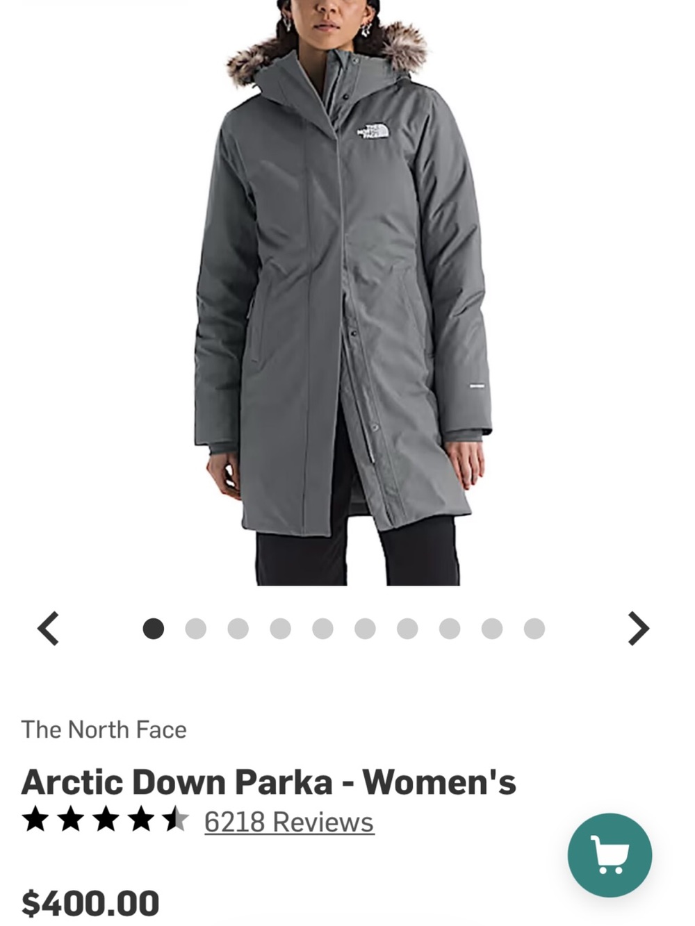 The North Face Women’s Gray Insulated Puffer Parka with Faux-Fur Trim